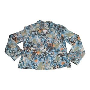 Christopher Banks Stretch Jacket Womens Size M Lightweight Button‎ Front